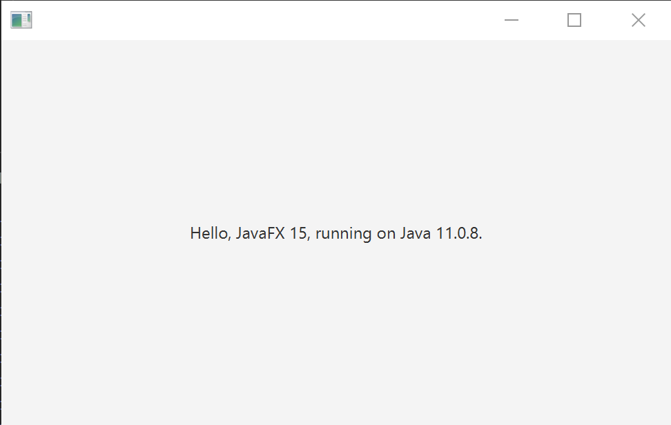 The JavaFX application running on Windows